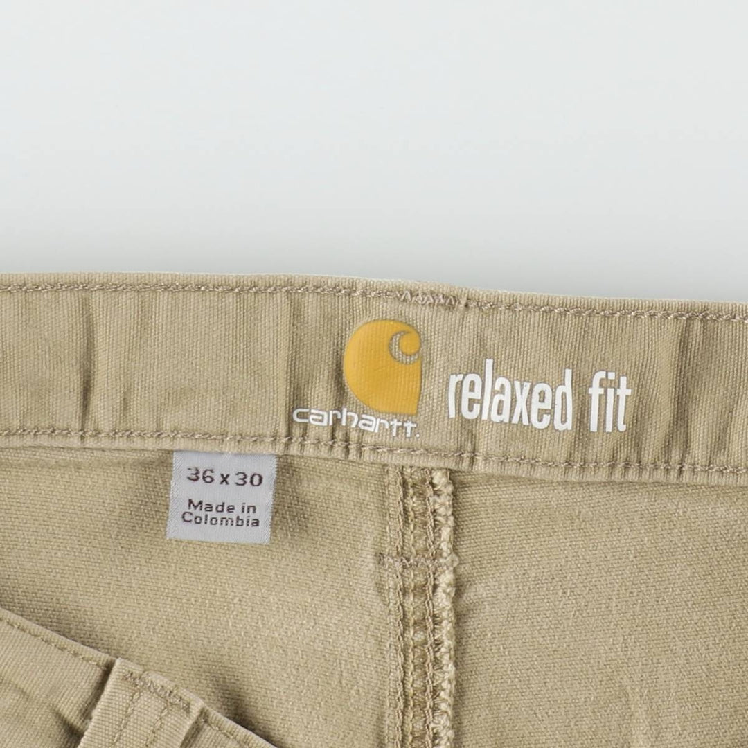 Carhartt Relaxed Fit Duck Work Pants, Men's, W36 equivalent cotton Beige type Vintage Second Hand