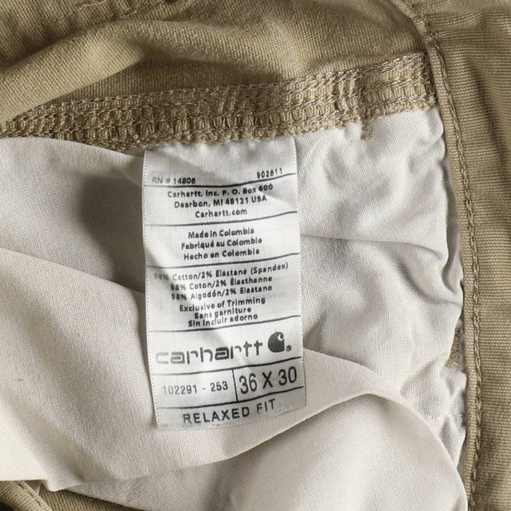Carhartt Relaxed Fit Duck Work Pants, Men's, W36 equivalent cotton Beige type Vintage Second Hand