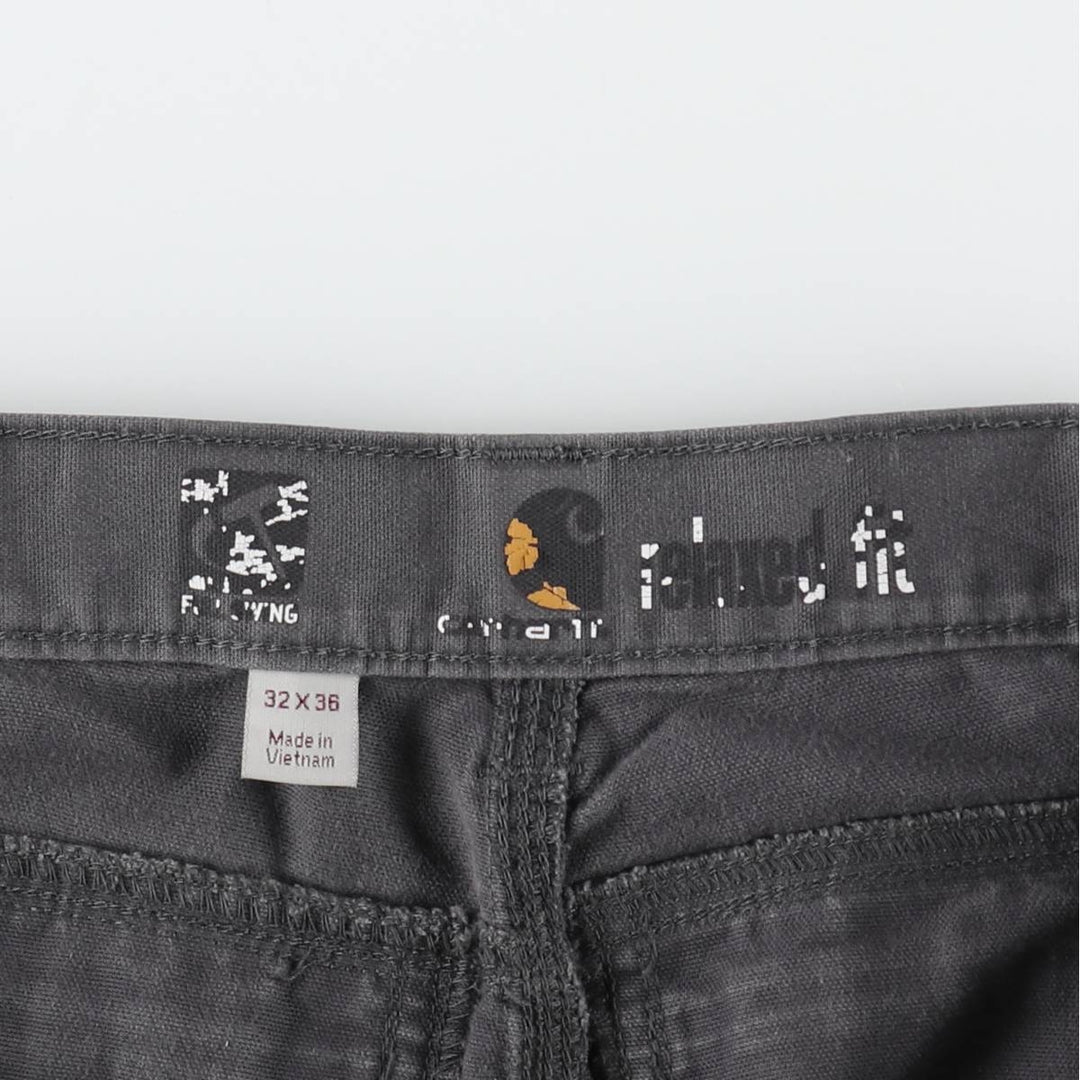 Carhartt Relaxed Fit Double Knee Duck Work Pants, Men's W33 (approx.) cotton Charcoal Vintage Second Hand
