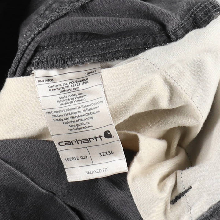 Carhartt Relaxed Fit Double Knee Duck Work Pants, Men's W33 (approx.) cotton Charcoal Vintage Second Hand