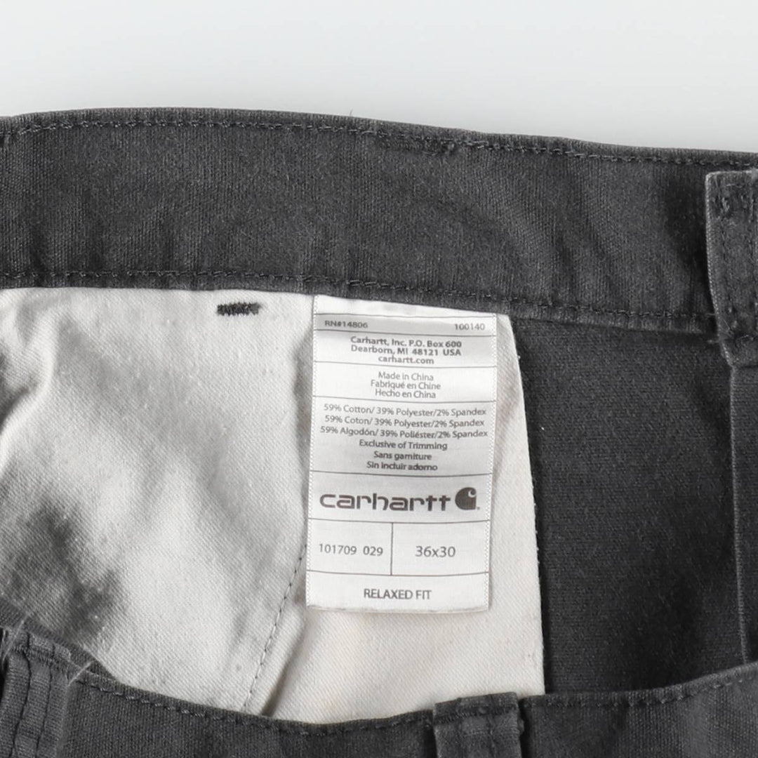 Carhartt Relaxed Fit Duck Work Pants, Men's, W36 equivalent cotton Charcoal Vintage Second Hand