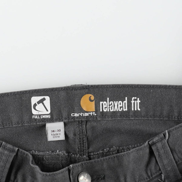 Carhartt Relaxed Fit Duck Work Pants, Men's, W36 equivalent cotton Charcoal Vintage Second Hand