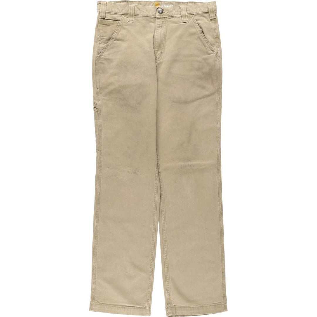 Carhartt Relaxed Fit Duck Work Pants, Men's W32 (approx.) cotton Khaki type beige Vintage Second Hand