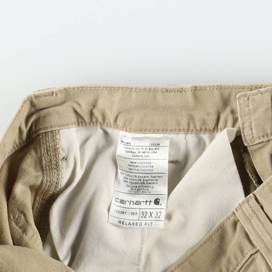 Carhartt Relaxed Fit Duck Work Pants, Men's W32 (approx.) cotton Khaki type beige Vintage Second Hand