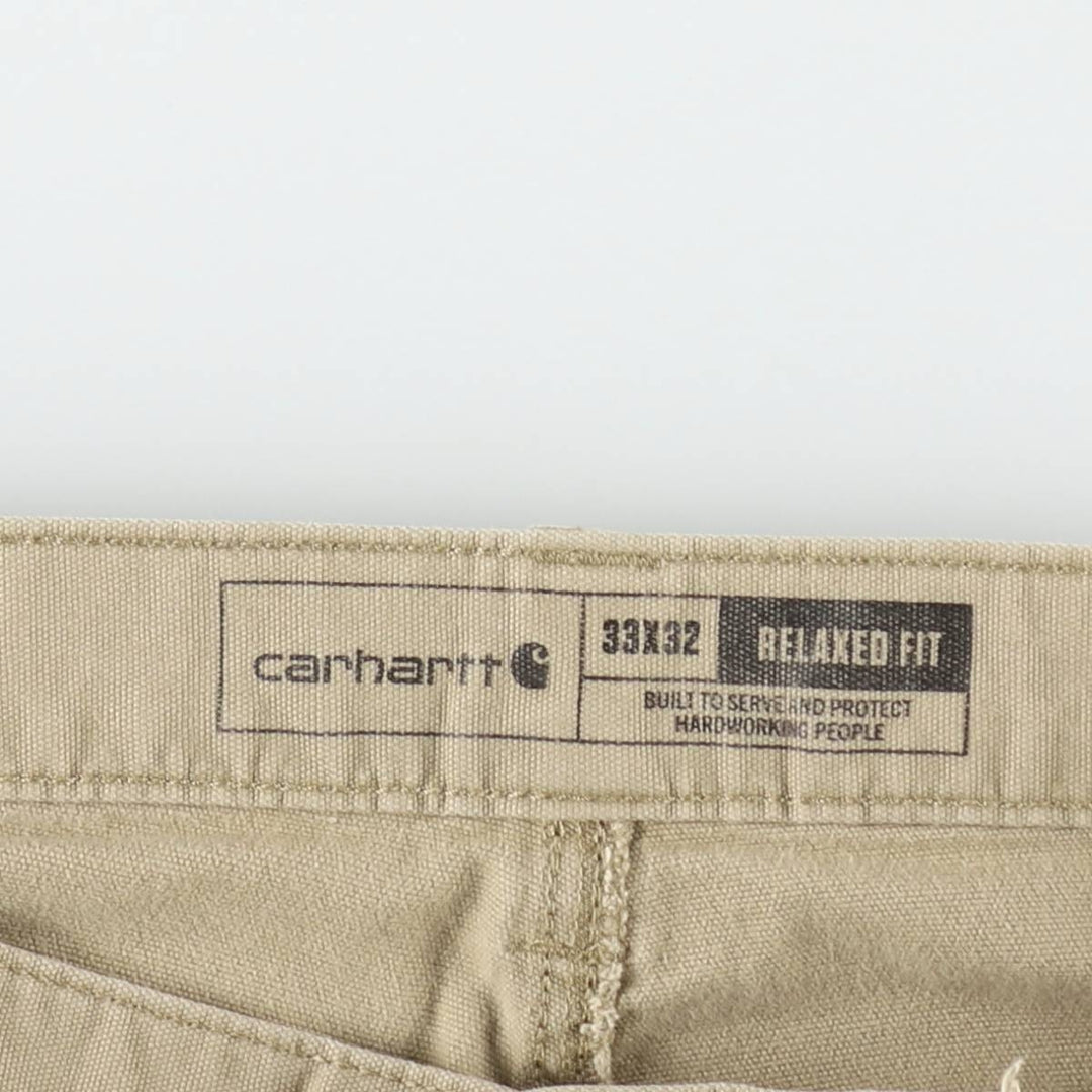 Carhartt Relaxed Fit Duck Work Pants, Men's, W34 equivalent cotton Khaki type beige Vintage Second Hand