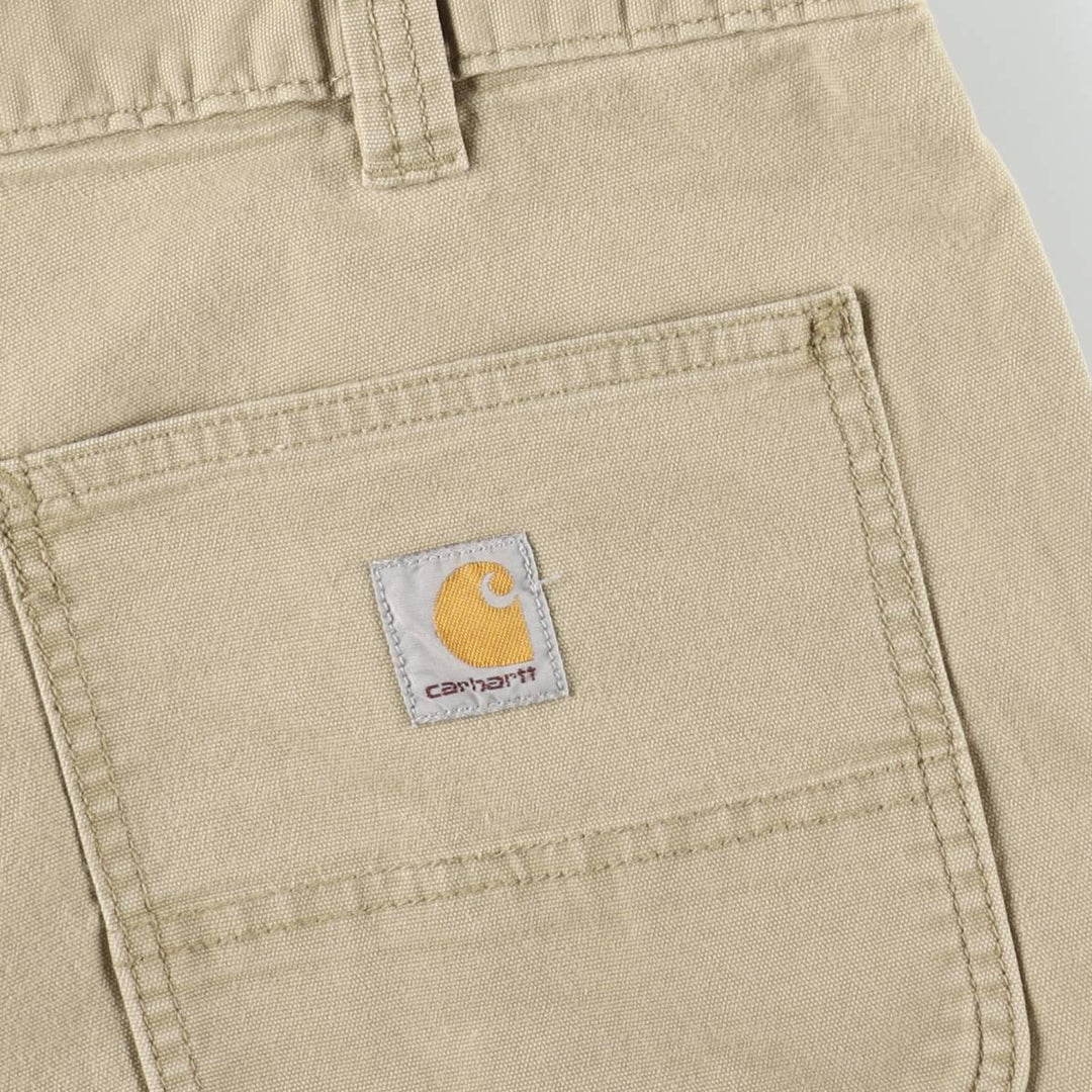 Carhartt Relaxed Fit Duck Work Pants, Men's, W34 equivalent cotton Khaki type beige Vintage Second Hand