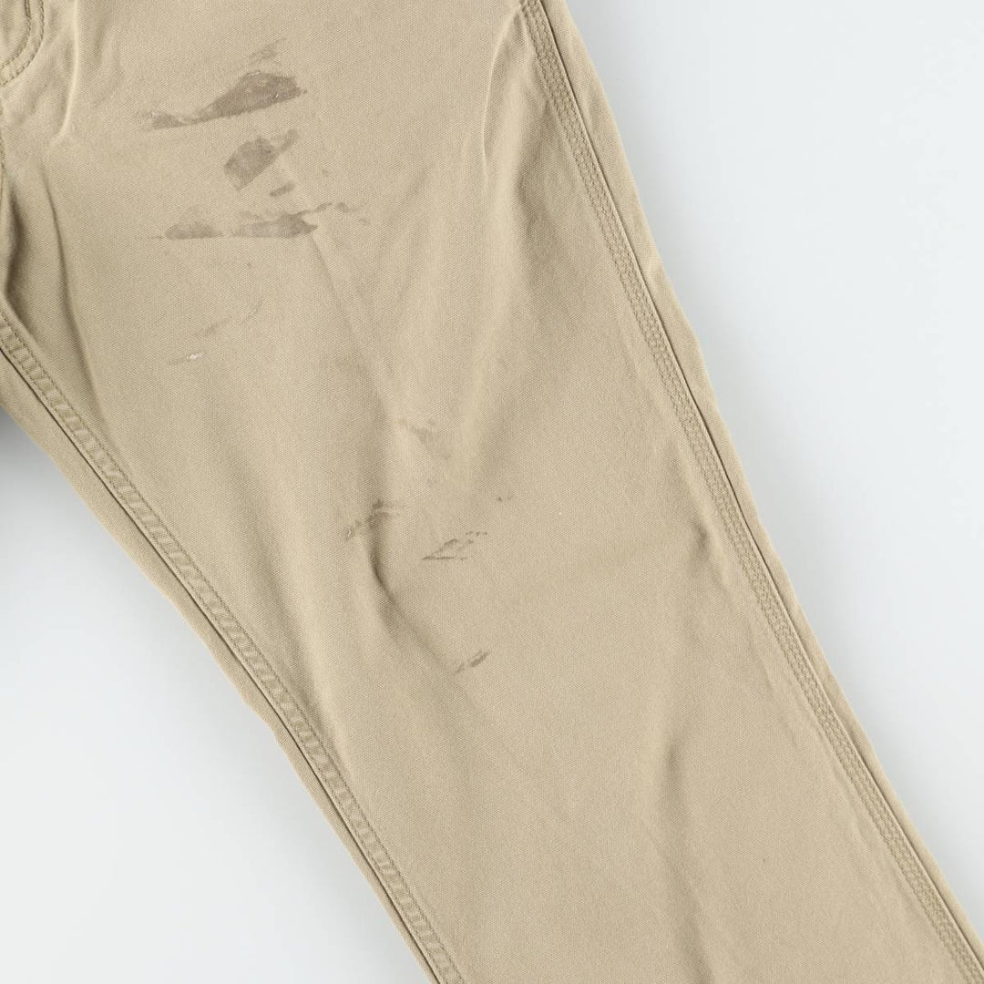 Carhartt Relaxed Fit Duck Work Pants, Men's, W34 equivalent cotton Khaki type beige Vintage Second Hand