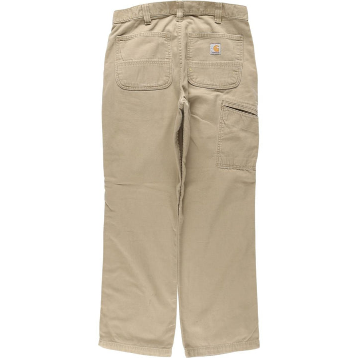 Carhartt Relaxed Fit Duck Work Pants, Men's W33 (approx.) cotton Khaki type beige Vintage Second Hand