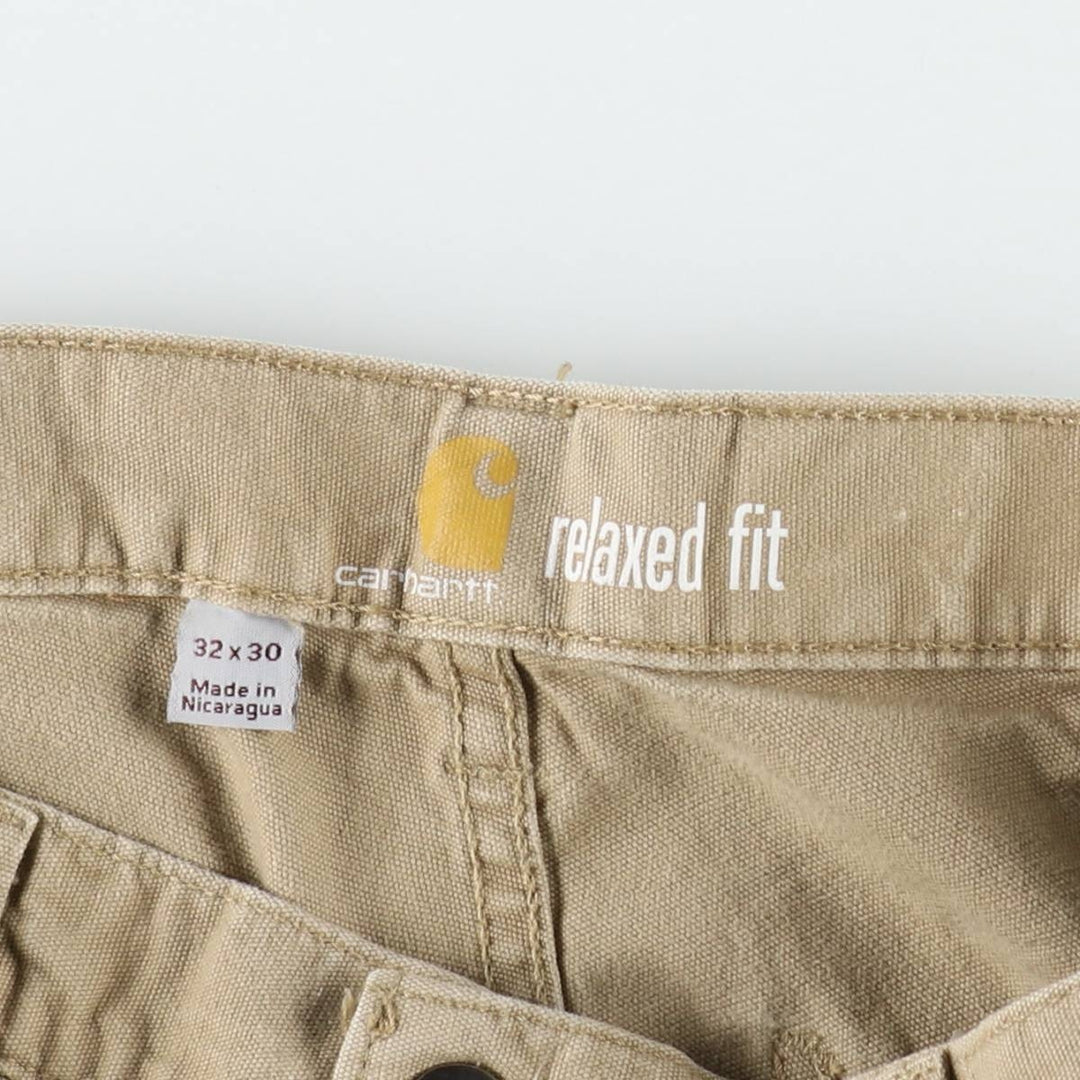 Carhartt Relaxed Fit Duck Work Pants, Men's W33 (approx.) cotton Khaki type beige Vintage Second Hand