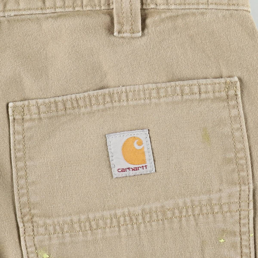 Carhartt Relaxed Fit Duck Work Pants, Men's W33 (approx.) cotton Khaki type beige Vintage Second Hand