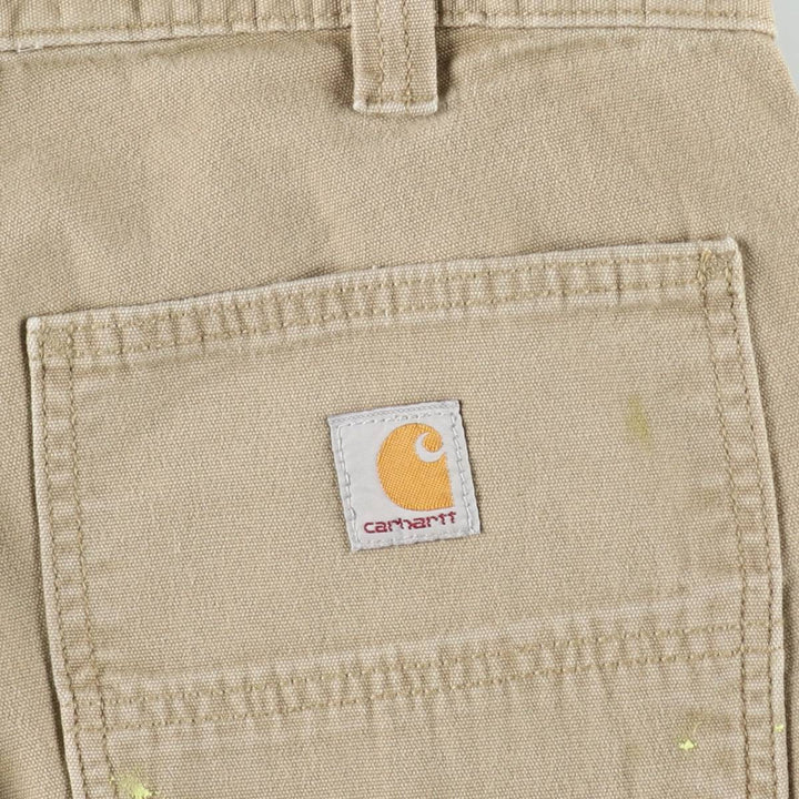 Carhartt Relaxed Fit Duck Work Pants, Men's W33 (approx.) cotton Khaki type beige Vintage Second Hand