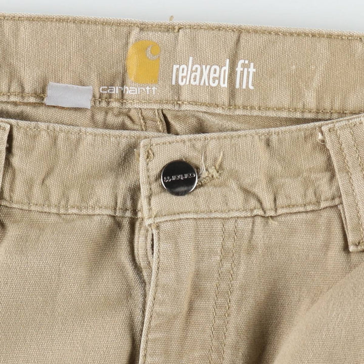 Carhartt Relaxed Fit Duck Work Pants, Men's W33 (approx.) cotton Khaki type beige Vintage Second Hand