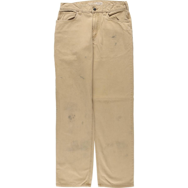 Carhartt Relaxed Fit Duck Work Pants, Men's W31 (approx.) cotton Khaki type beige Vintage Second Hand