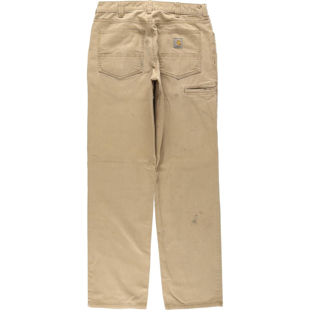 Carhartt Relaxed Fit Duck Work Pants, Men's W31 (approx.) cotton Khaki type beige Vintage Second Hand