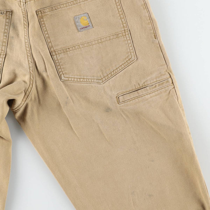 Carhartt Relaxed Fit Duck Work Pants, Men's W31 (approx.) cotton Khaki type beige Vintage Second Hand