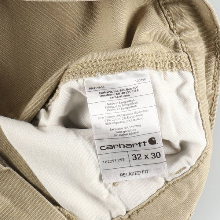 Carhartt Relaxed Fit Duck Work Pants, Men's W32 (approx.) cotton Khaki type beige Vintage Second Hand