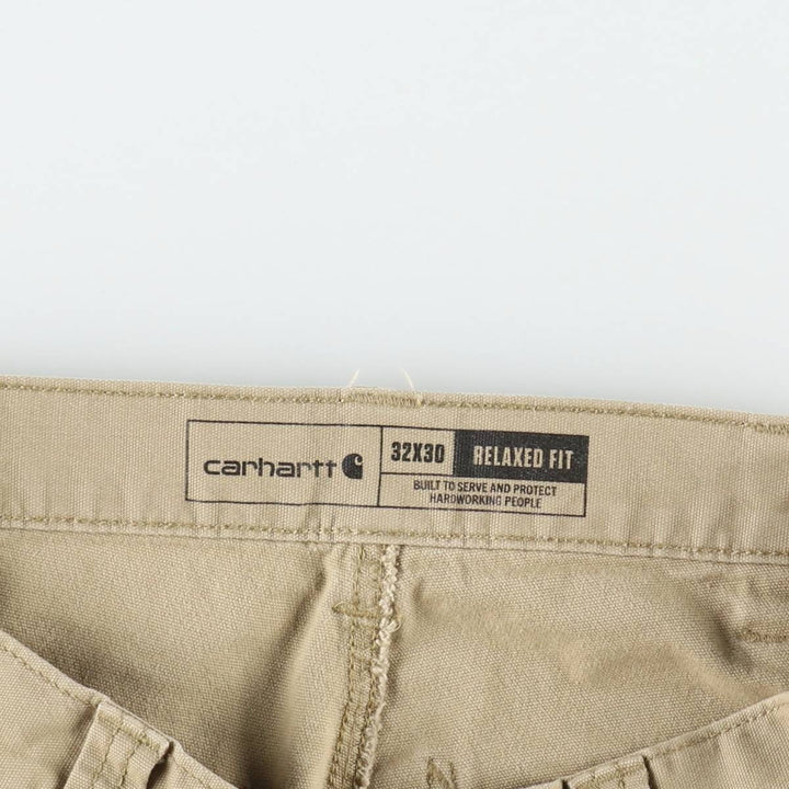 Carhartt Relaxed Fit Duck Work Pants, Men's W32 (approx.) cotton Khaki type beige Vintage Second Hand