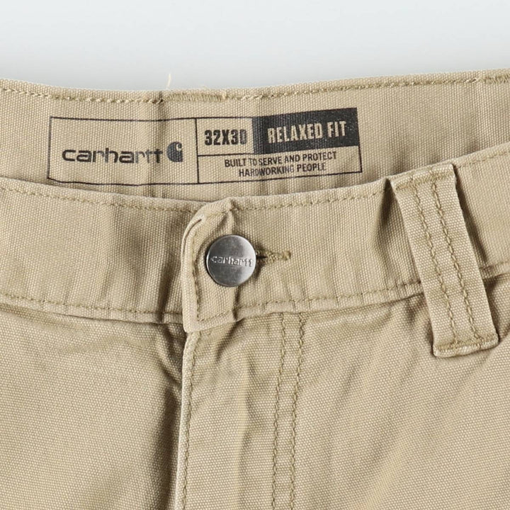 Carhartt Relaxed Fit Duck Work Pants, Men's W32 (approx.) cotton Khaki type beige Vintage Second Hand
