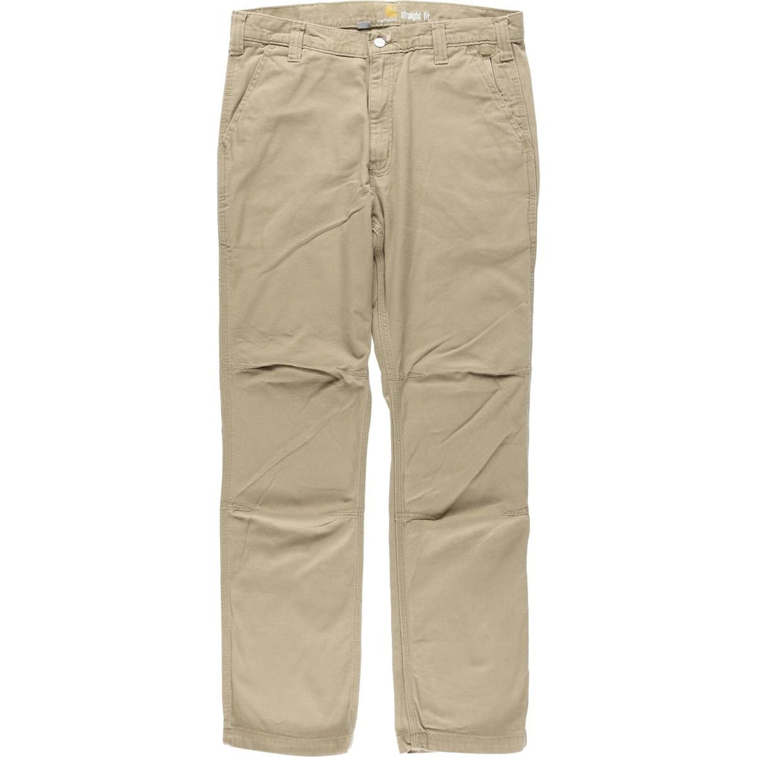 Carhartt Straight Fit Duck Work Pants, Men's Size W34 (approx.) cotton Khaki type beige Vintage Second Hand