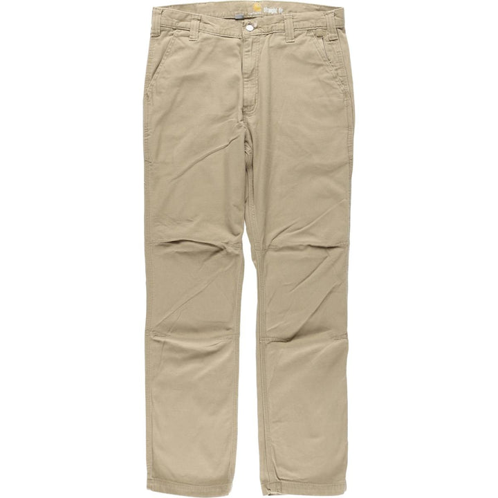 Carhartt Straight Fit Duck Work Pants, Men's Size W34 (approx.) cotton Khaki type beige Vintage Second Hand