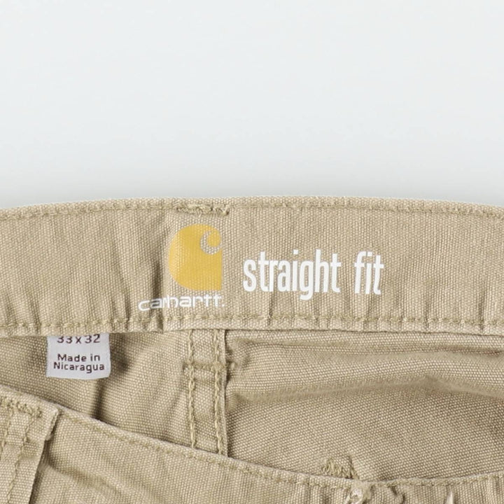 Carhartt Straight Fit Duck Work Pants, Men's Size W34 (approx.) cotton Khaki type beige Vintage Second Hand