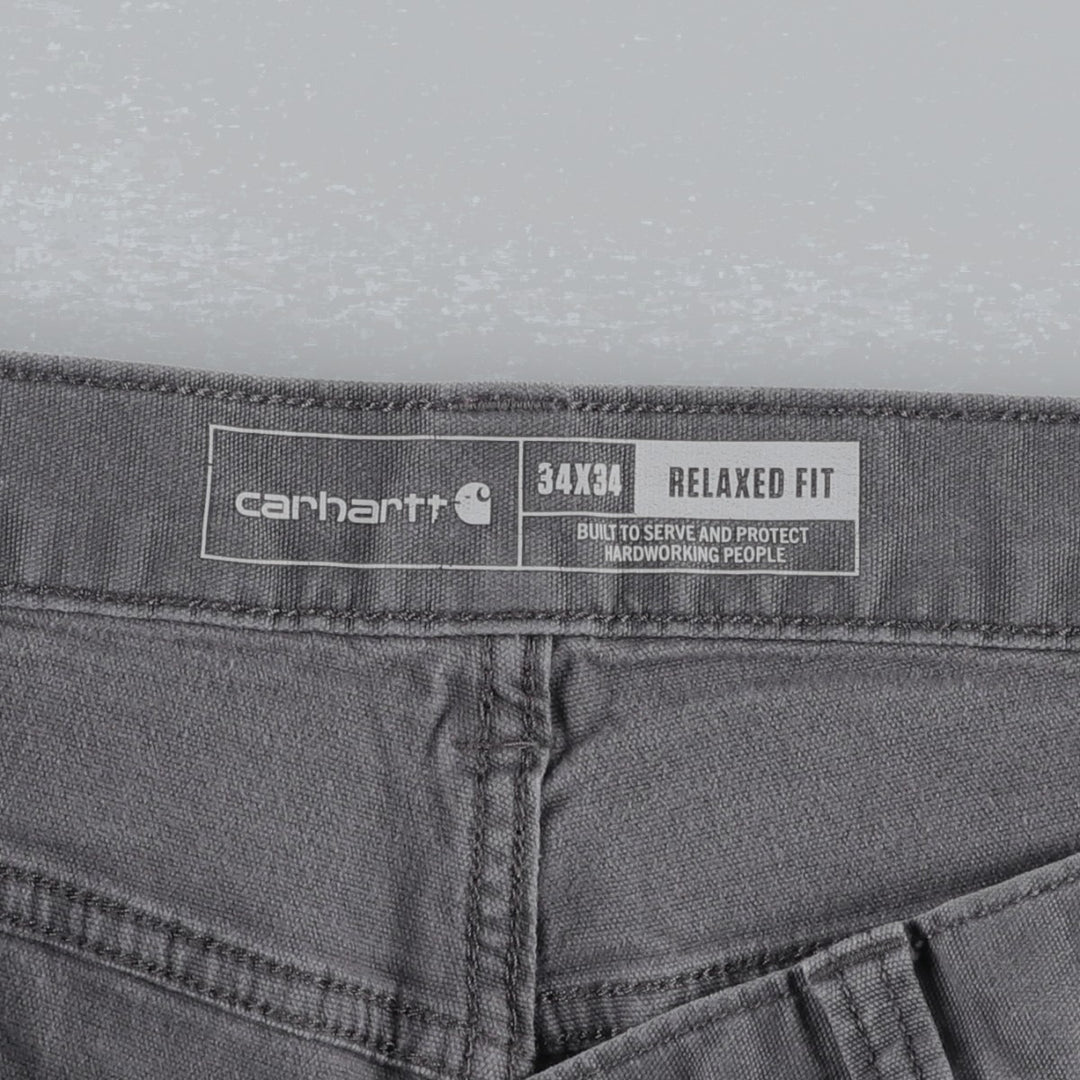 Carhartt Relaxed Fit Duck Work Pants, Men's W33 (approx.) cotton gray type Vintage Second Hand