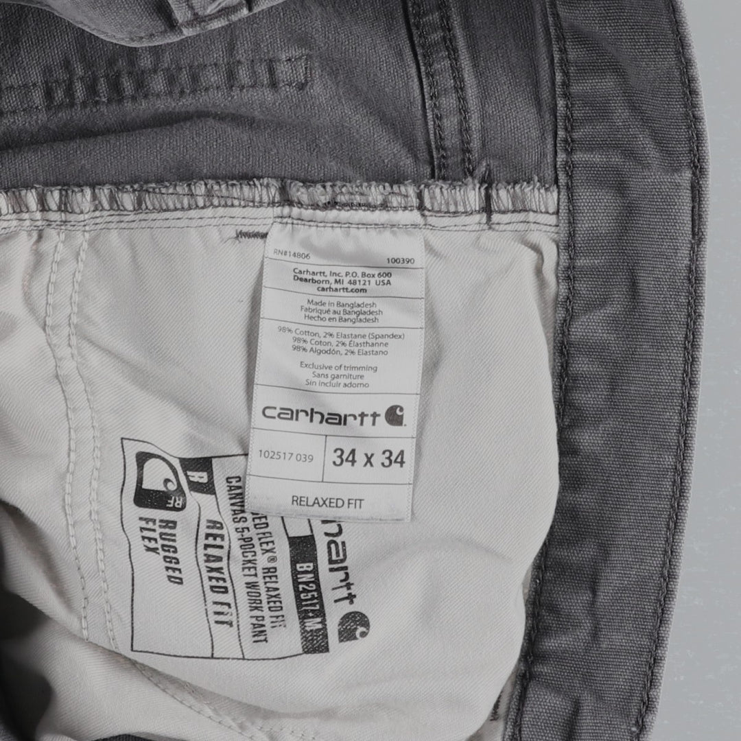 Carhartt Relaxed Fit Duck Work Pants, Men's W33 (approx.) cotton gray type Vintage Second Hand