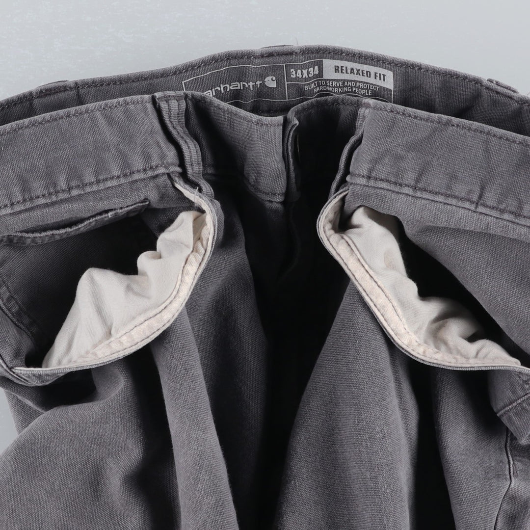 Carhartt Relaxed Fit Duck Work Pants, Men's W33 (approx.) cotton gray type Vintage Second Hand