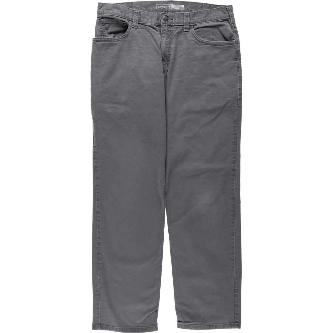Carhartt Relaxed Fit Duck Work Pants, Men's, W34 equivalent cotton gray type Vintage Second Hand