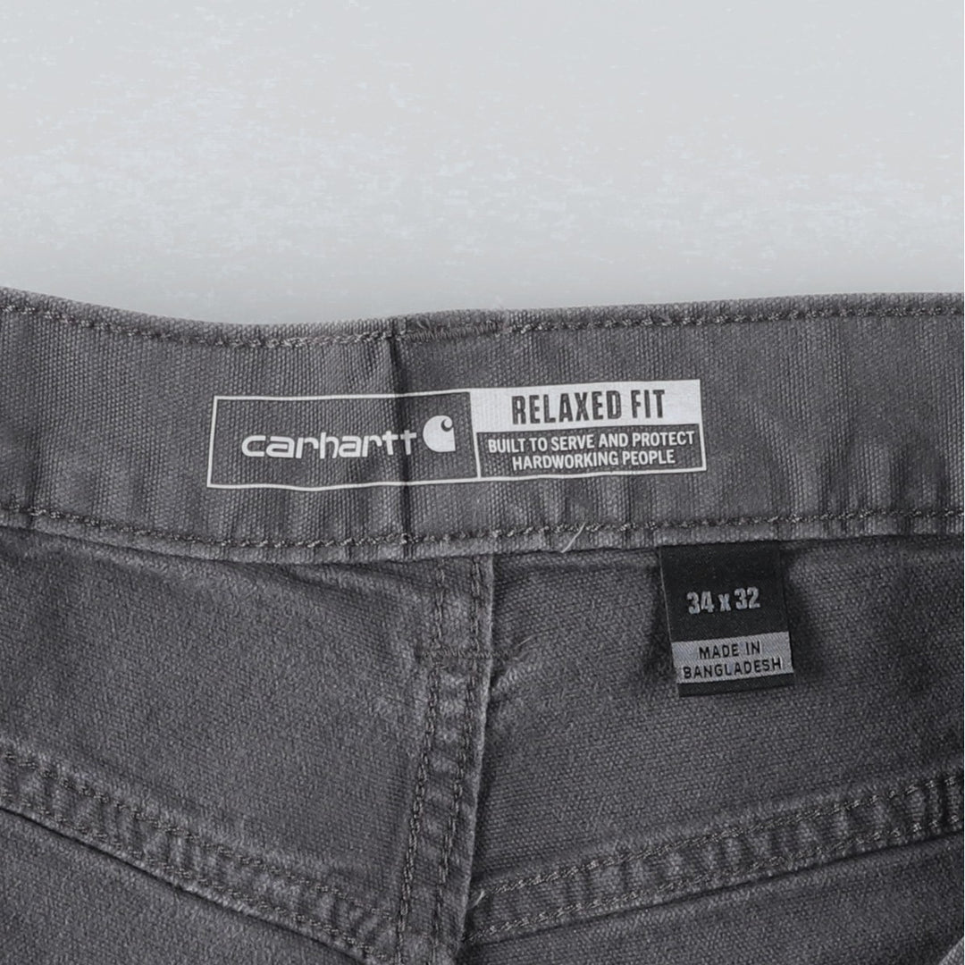 Carhartt Relaxed Fit Duck Work Pants, Men's, W34 equivalent cotton gray type Vintage Second Hand