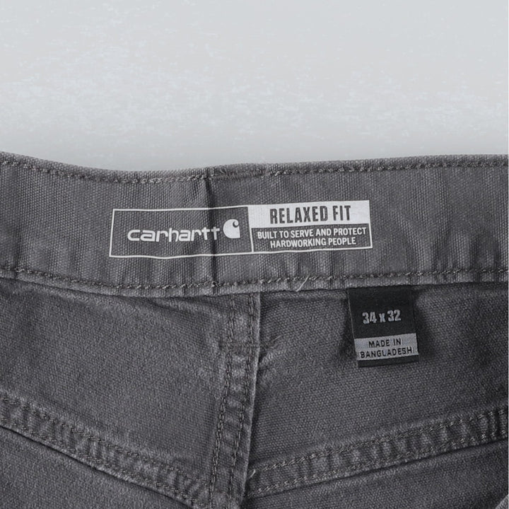 Carhartt Relaxed Fit Duck Work Pants, Men's, W34 equivalent cotton gray type Vintage Second Hand