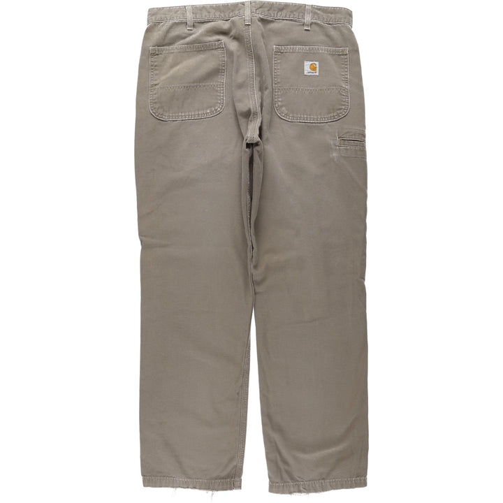Carhartt Relaxed Fit Duck Work Pants, Men's, W36 equivalent cotton Khaki type brown Vintage Second Hand