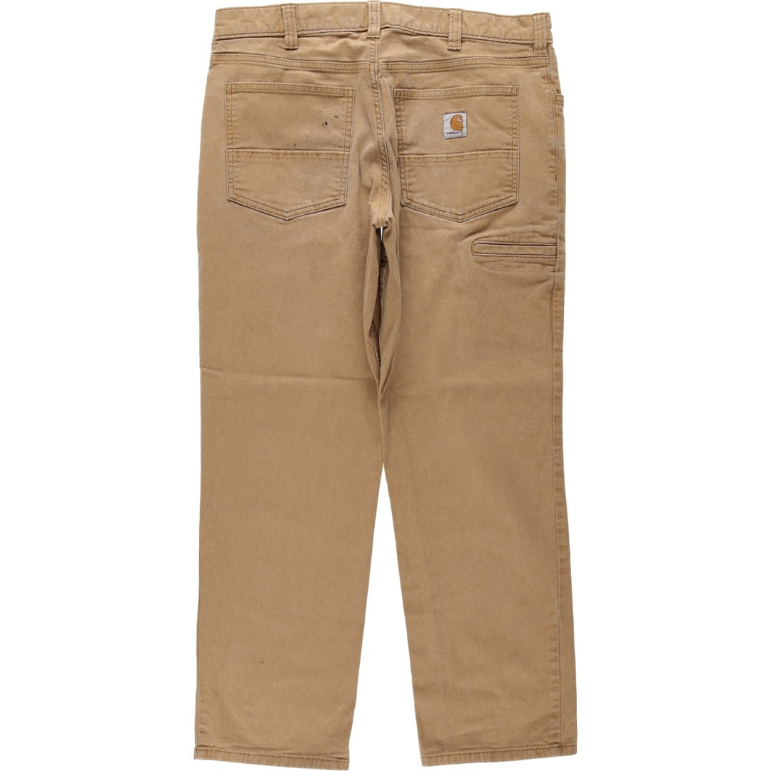 Carhartt Relaxed Fit Duck Work Pants, Men's, W34 equivalent cotton Camel type Vintage Second Hand