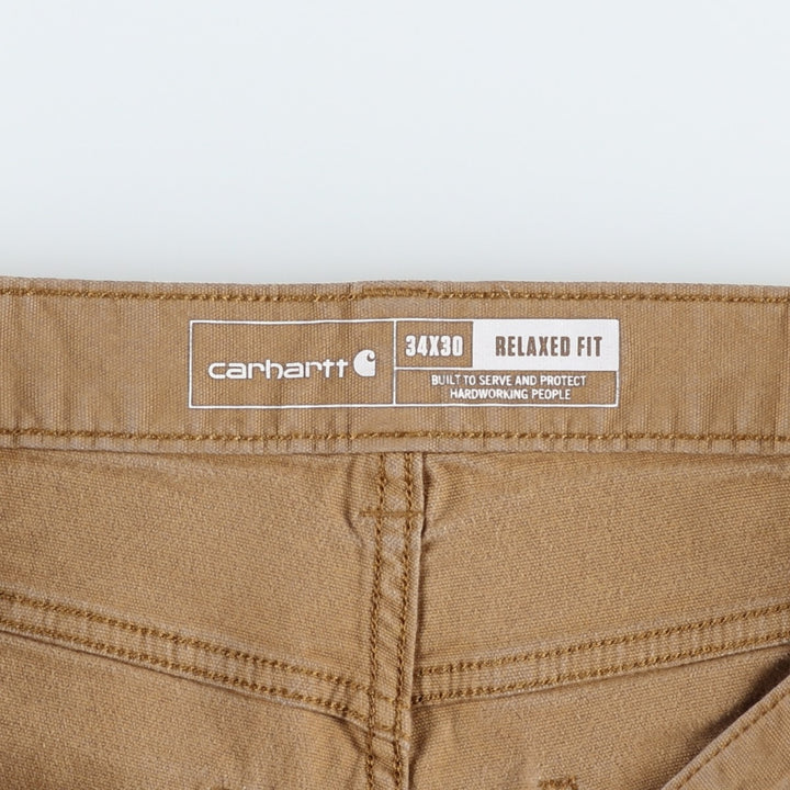 Carhartt Relaxed Fit Duck Work Pants, Men's, W34 equivalent cotton Camel type Vintage Second Hand