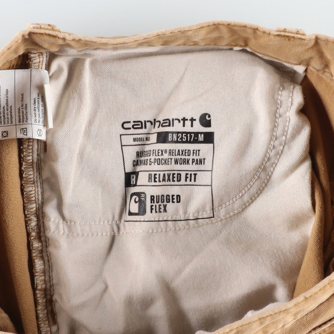 Carhartt Relaxed Fit Duck Work Pants, Men's, W34 equivalent cotton Camel type Vintage Second Hand