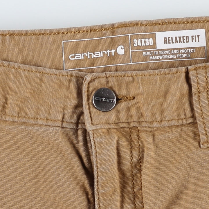 Carhartt Relaxed Fit Duck Work Pants, Men's, W34 equivalent cotton Camel type Vintage Second Hand