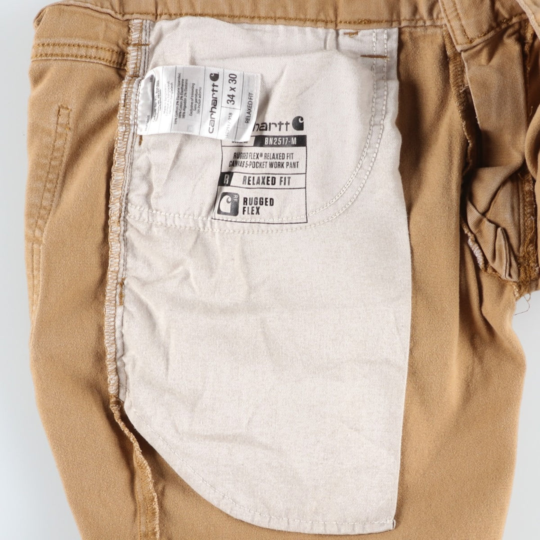 Carhartt Relaxed Fit Duck Work Pants, Men's, W34 equivalent cotton Camel type Vintage Second Hand