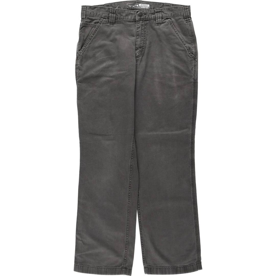 Carhartt Relaxed Fit Duck Work Pants, Men's W33 (approx.) cotton Charcoal Vintage Second Hand