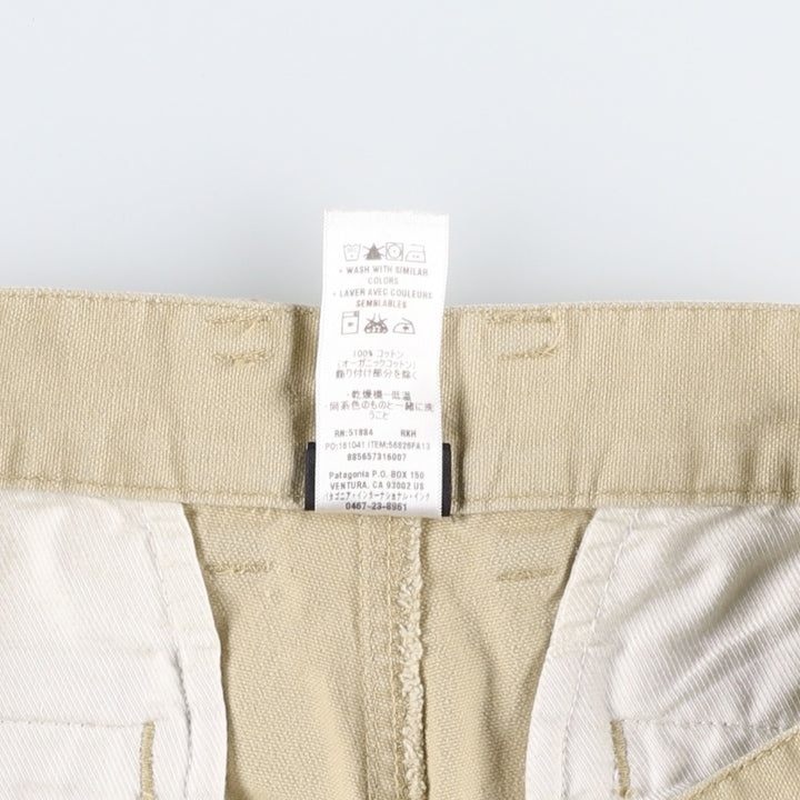 Patagonia 56826FA13 Duck Work Pants, Men's W34 (approx.) Organic cotton Beige type Vintage Second Hand
