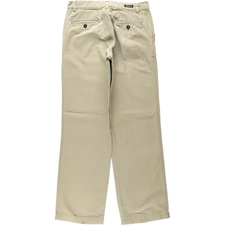 2000'S Patagonia Organic Cotton 55566F6 Duck Cotton Pants, Men's W30 (approx.) Organic cotton Beige type Vintage Second Hand