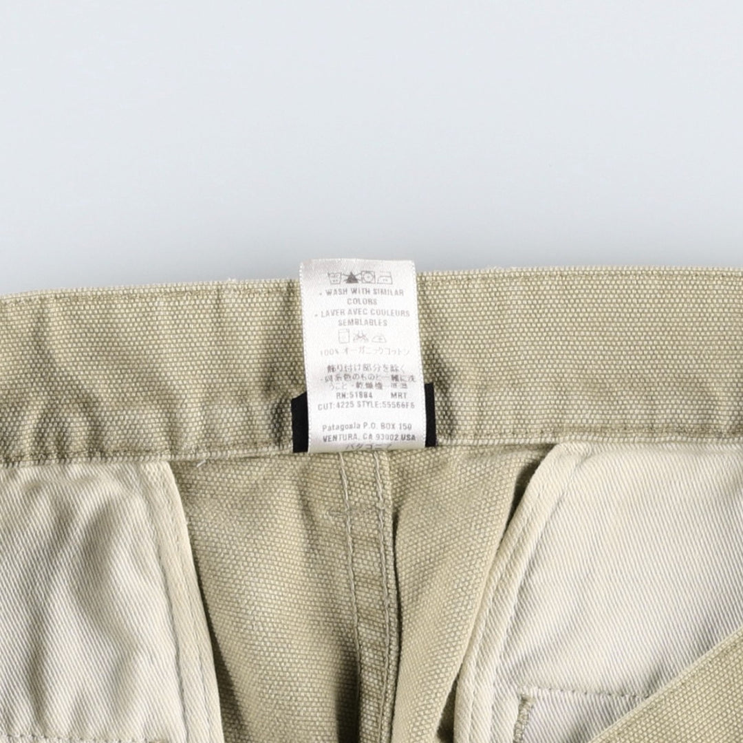 2000'S Patagonia Organic Cotton 55566F6 Duck Cotton Pants, Men's W30 (approx.) Organic cotton Beige type Vintage Second Hand