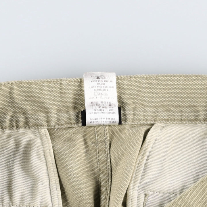 2000'S Patagonia Organic Cotton 55566F6 Duck Cotton Pants, Men's W30 (approx.) Organic cotton Beige type Vintage Second Hand