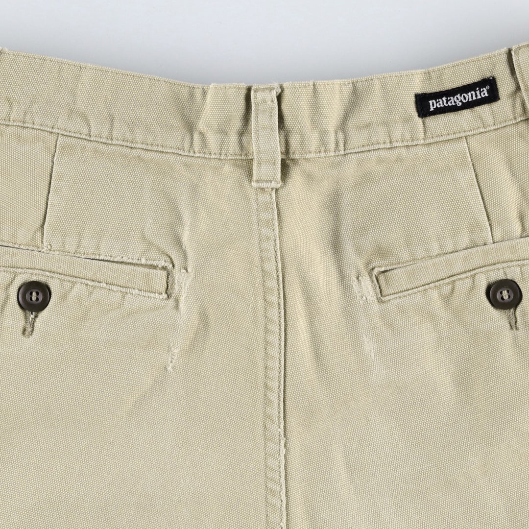 2000'S Patagonia Organic Cotton 55566F6 Duck Cotton Pants, Men's W30 (approx.) Organic cotton Beige type Vintage Second Hand