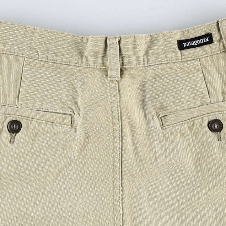 2000'S Patagonia Organic Cotton 55566F6 Duck Cotton Pants, Men's W30 (approx.) Organic cotton Beige type Vintage Second Hand