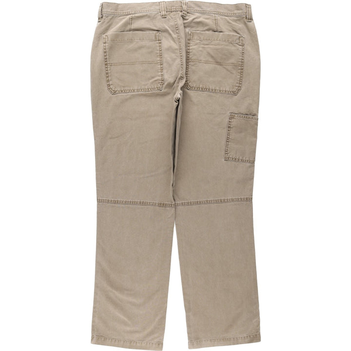 1990'S LLBean Standard Fit Duck Work Pants, Men's Size W37 (approx.), Vintage cotton Beige type Vintage Second Hand