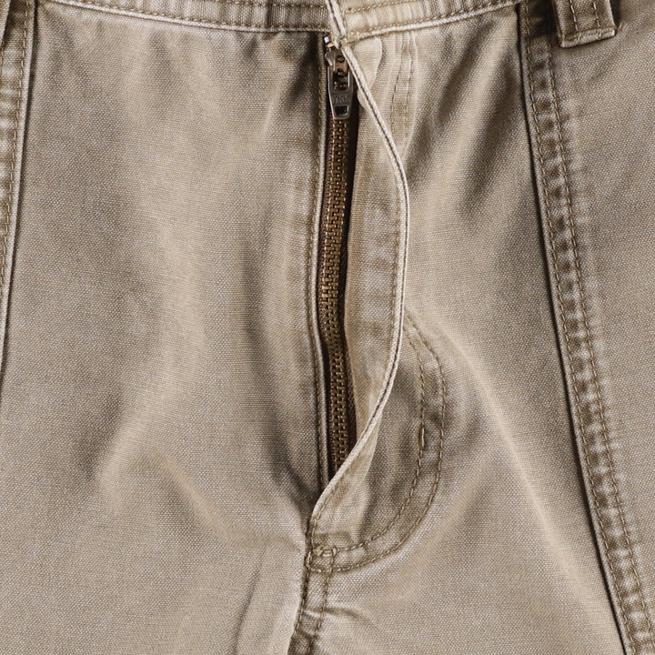 1990'S LLBean Standard Fit Duck Work Pants, Men's Size W37 (approx.), Vintage cotton Beige type Vintage Second Hand
