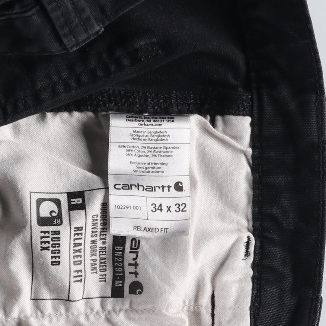 Carhartt Relaxed Fit Duck Work Pants, Men's, W34 equivalent cotton black type Vintage Second Hand
