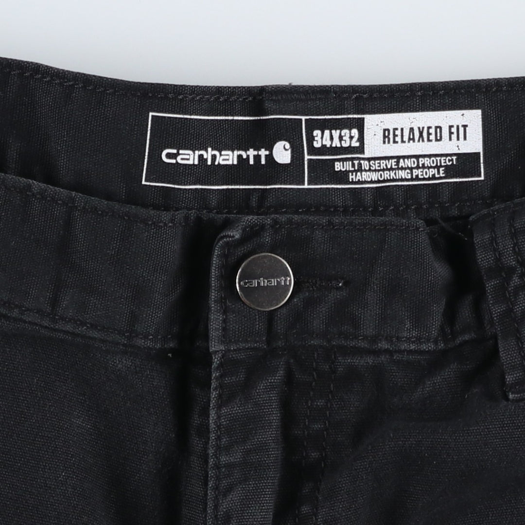 Carhartt Relaxed Fit Duck Work Pants, Men's, W34 equivalent cotton black type Vintage Second Hand