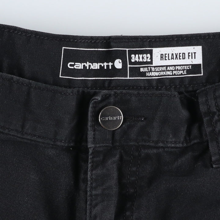 Carhartt Relaxed Fit Duck Work Pants, Men's, W34 equivalent cotton black type Vintage Second Hand