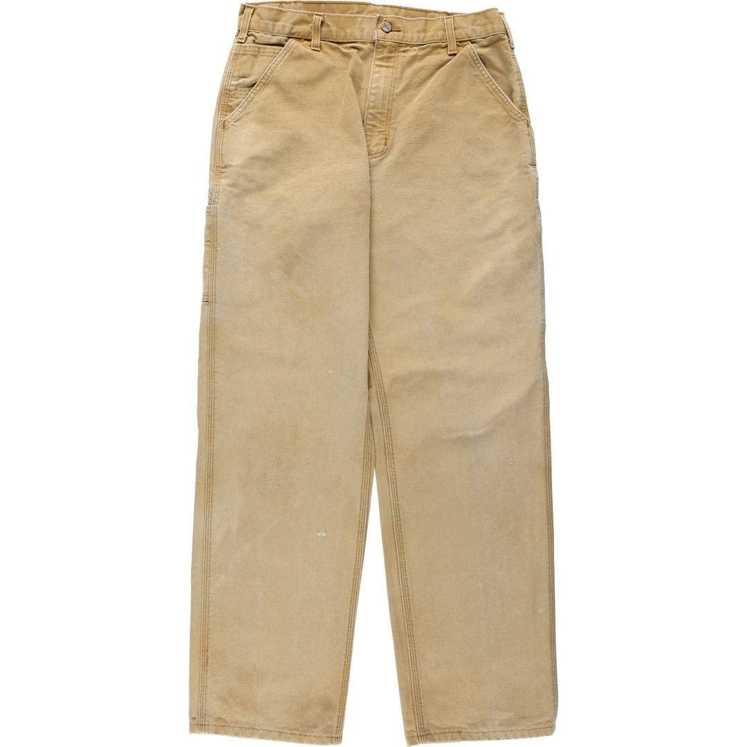 2000'S Carhartt Dungaree Fit Duck Painter Pants, Made in USA, Men's Size W32 cotton Beige type Vintage Second Hand